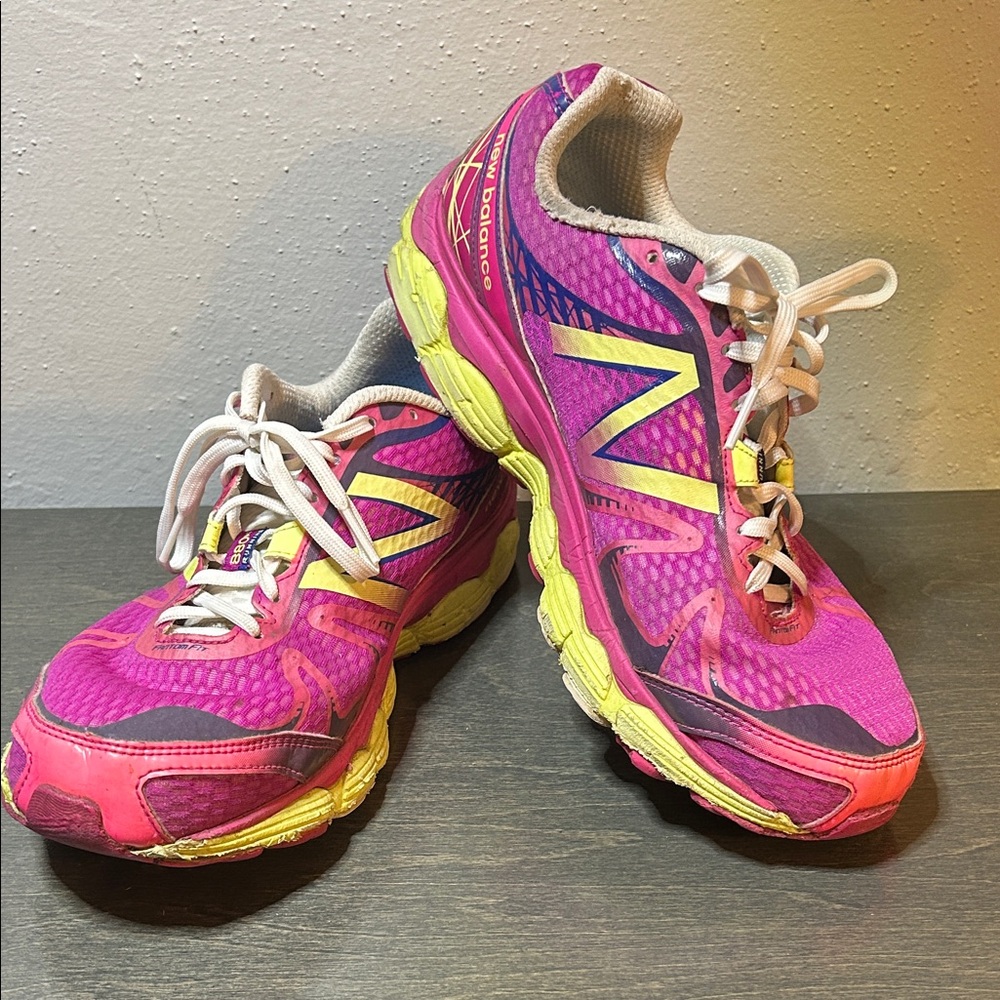New Balance Women's Vibrant Pink and Yellow Athletic Shoes